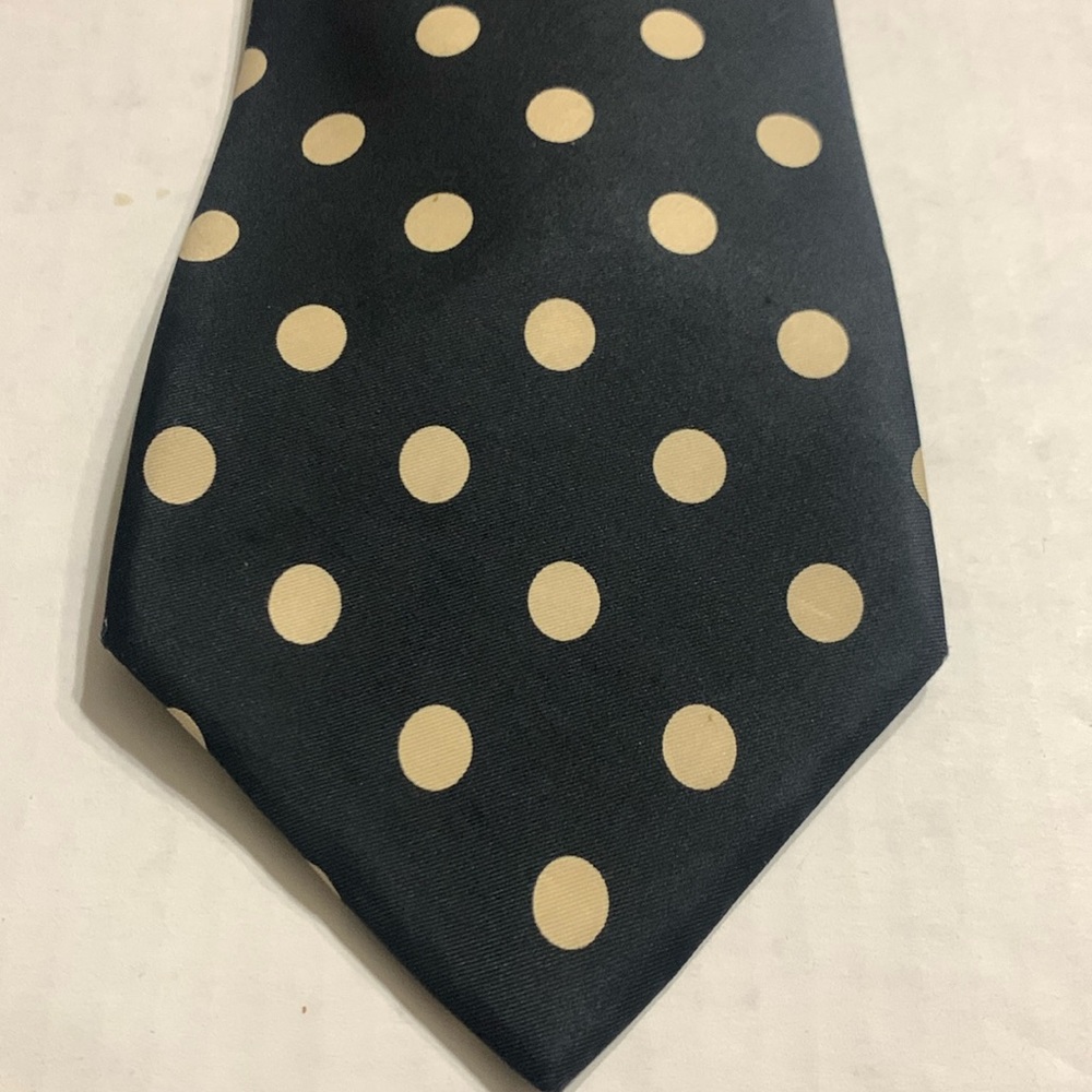 Black & Beige PolkaDot Silk tie … loomed in Italy